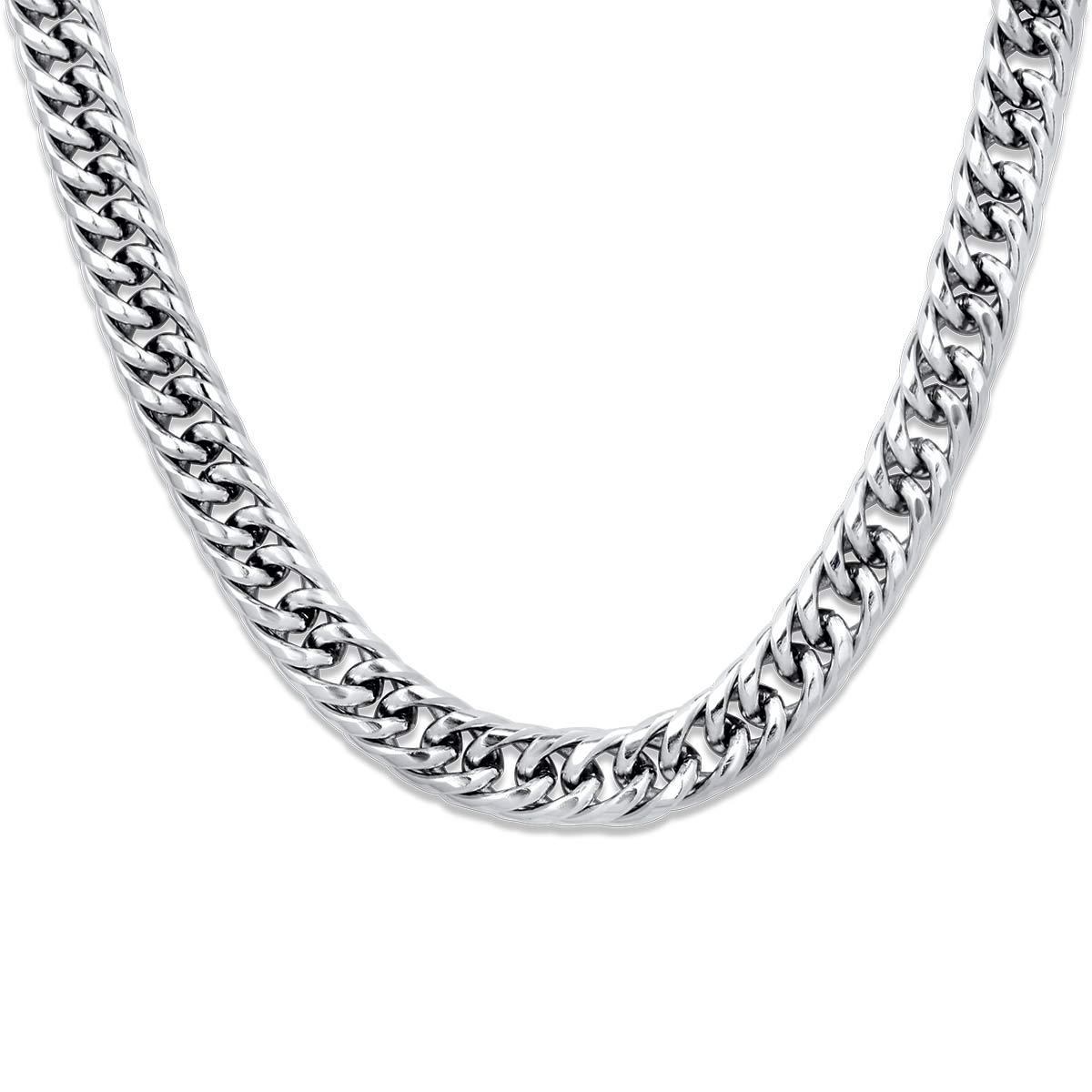 Cubano Chain Silver 9MM Αλυσίδα λαιμού από ανοξείδωτο ατσάλι 316L